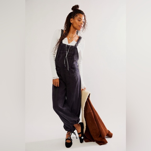 Free People Denim - Free People Women’s Follow The Sun One Piece Overall Linen Blend Large